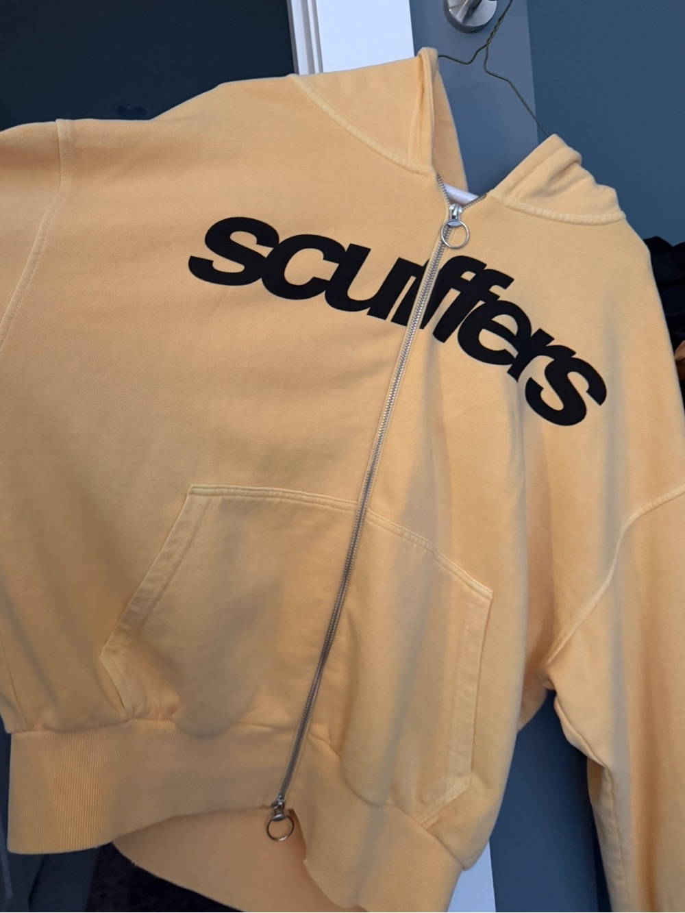 Scuffers Men's Yellow Zip-Up Hooded Sweatshirt